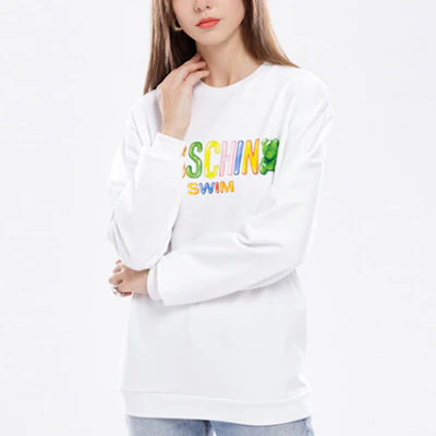 (Women) Moschino White Pullover Sweatshirt with Printed Logo Teddy Bear Design A1701-2318-0001 Details for (Women) Moschino White Pullover Sweatshirt with Printed Logo Teddy Bear Design A1701-2318-0001