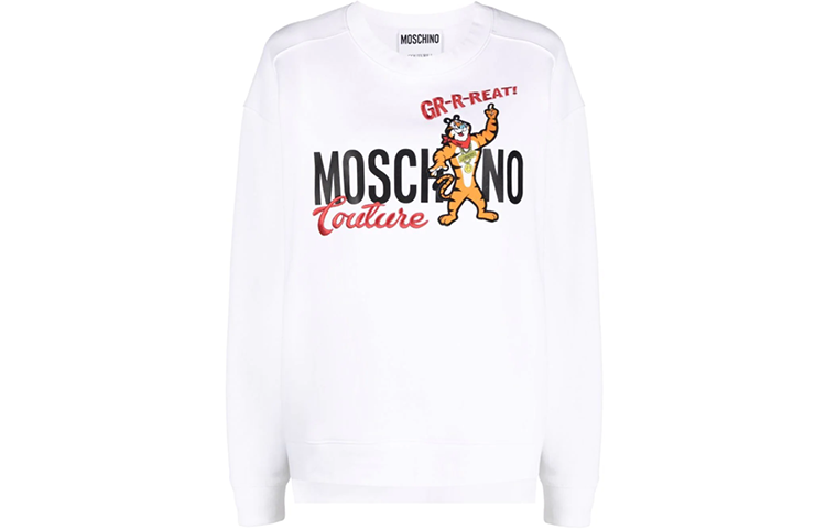 (Women) MOSCHINO x Kellogg's SS22 Cartoon Logo Print Pullover Crewneck Sweatshirt Women. A1778-1027-1001