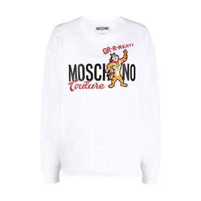 (Women) MOSCHINO Kellogg's SS22 Cartoon Logo Print Pullover Crewneck Sweatshirt Women. A1778-1027-1001
