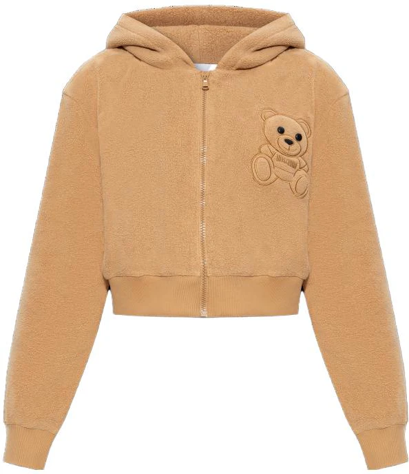 women-moschino-yellow-teddy-embroidered-zip-up-hoodie-short-a1703-5526-1018