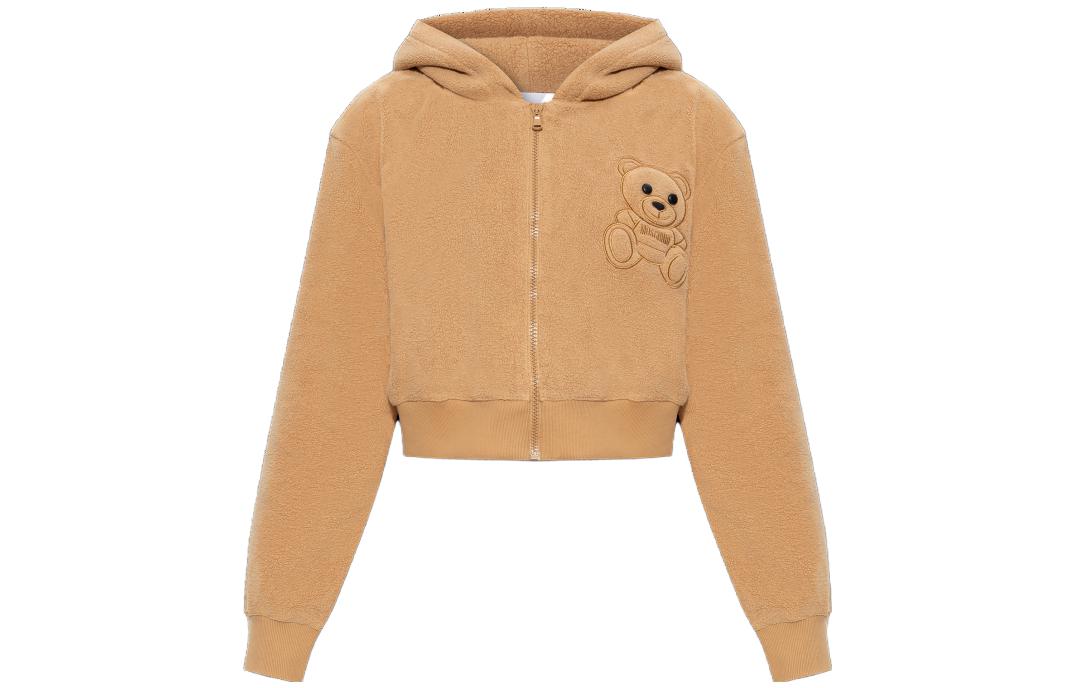 Order (Women) Moschino Yellow Teddy Embroidered Zip-Up Hoodie Short款 A1703-5526-1018