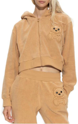 (Women) Moschino Yellow Teddy Embroidered Zip-Up Hoodie Short款 A1703-5526-1018 Shop (Women) Moschino Yellow Teddy Embroidered Zip-Up Hoodie Short款 A1703-5526-1018