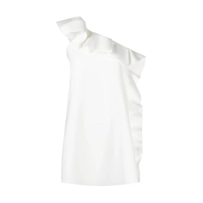 (Women) MSGM Asymmetric Zipper Sleeveless Mini Dress White. 3641MDA17247100-WHITE