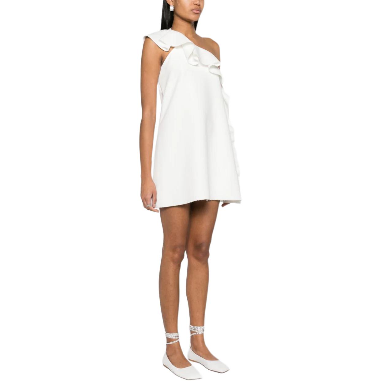 Shop (W) Vestido Blanco Mini sin Mangas con Cremallera Asimétrica MSGM. 3641MDA17247100-WHITE