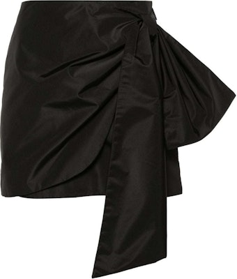 (W) Falda Casual Negra Asimétrica con Lazo de MSGM. 3641MDD11A247109-BLACK Order (W) Falda Casual Negra Asimétrica con Lazo de MSGM. 3641MDD11A247109-BLACK