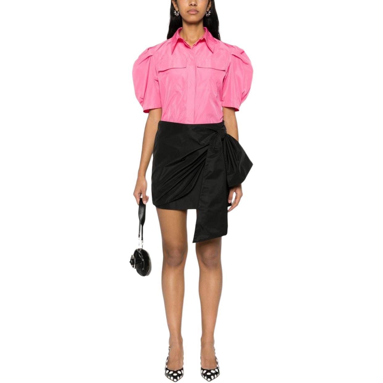 Lookbook (W) Falda Casual Negra Asimétrica con Lazo de MSGM. 3641MDD11A247109-BLACK