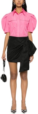 (W) Falda Casual Negra Asimétrica con Lazo de MSGM. 3641MDD11A247109-BLACK Lookbook (W) Falda Casual Negra Asimétrica con Lazo de MSGM. 3641MDD11A247109-BLACK