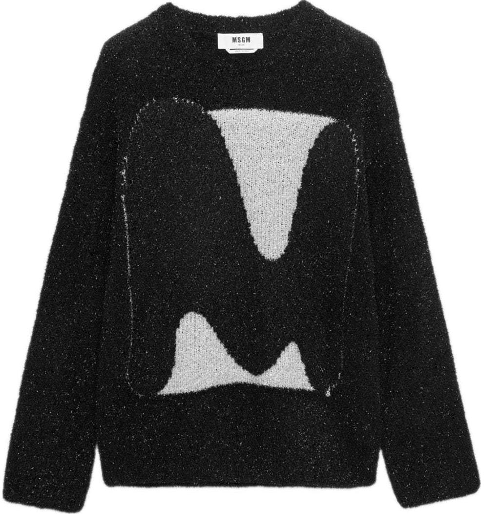 women-msgm-black-crewneck-oversized-knitted-pullover-sweater-3741-mdm-229247582-black