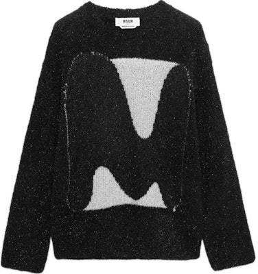 (W) MSGM 블랙 크루넥 오버사이즈 니트 풀오버 스웨터. 3741MDM229247582-BLACK Buy (W) MSGM 블랙 크루넥 오버사이즈 니트 풀오버 스웨터. 3741MDM229247582-BLACK