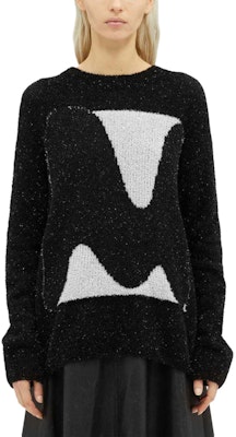 (W) MSGM 블랙 크루넥 오버사이즈 니트 풀오버 스웨터. 3741MDM229247582-BLACK Lookbook (W) MSGM 블랙 크루넥 오버사이즈 니트 풀오버 스웨터. 3741MDM229247582-BLACK