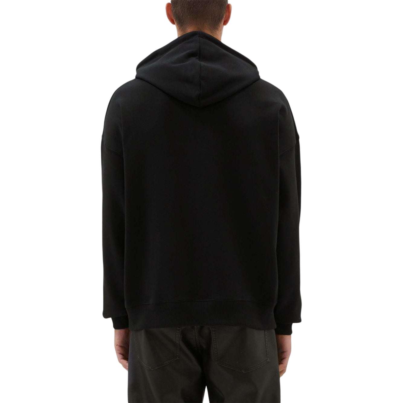 Shop (W) MSGM Sudadera Negra Oversize con Logo Impreso y Capucha con Cordón. 3740MM106247799-BLACK