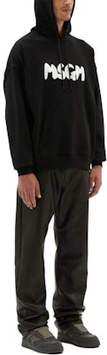 (W) MSGM Sudadera Negra Oversize con Logo Impreso y Capucha con Cordón. 3740MM106247799-BLACK Purchase (W) MSGM Sudadera Negra Oversize con Logo Impreso y Capucha con Cordón. 3740MM106247799-BLACK