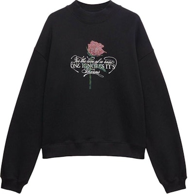 (W) Sudadera MSGM Negra de Manga Larga con Logo de Strass. 3741MDM110247799-BLACK Order (W) Sudadera MSGM Negra de Manga Larga con Logo de Strass. 3741MDM110247799-BLACK