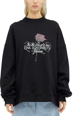 (W) Sudadera MSGM Negra de Manga Larga con Logo de Strass. 3741MDM110247799-BLACK Lookbook (W) Sudadera MSGM Negra de Manga Larga con Logo de Strass. 3741MDM110247799-BLACK