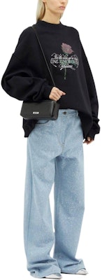 (W) Sudadera MSGM Negra de Manga Larga con Logo de Strass. 3741MDM110247799-BLACK Purchase (W) Sudadera MSGM Negra de Manga Larga con Logo de Strass. 3741MDM110247799-BLACK