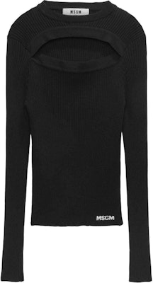 (W) MSGM 黑色镂空设计长袖针织毛衣 3741MDM227247783-BLACK Order (W) MSGM 黑色镂空设计长袖针织毛衣 3741MDM227247783-BLACK