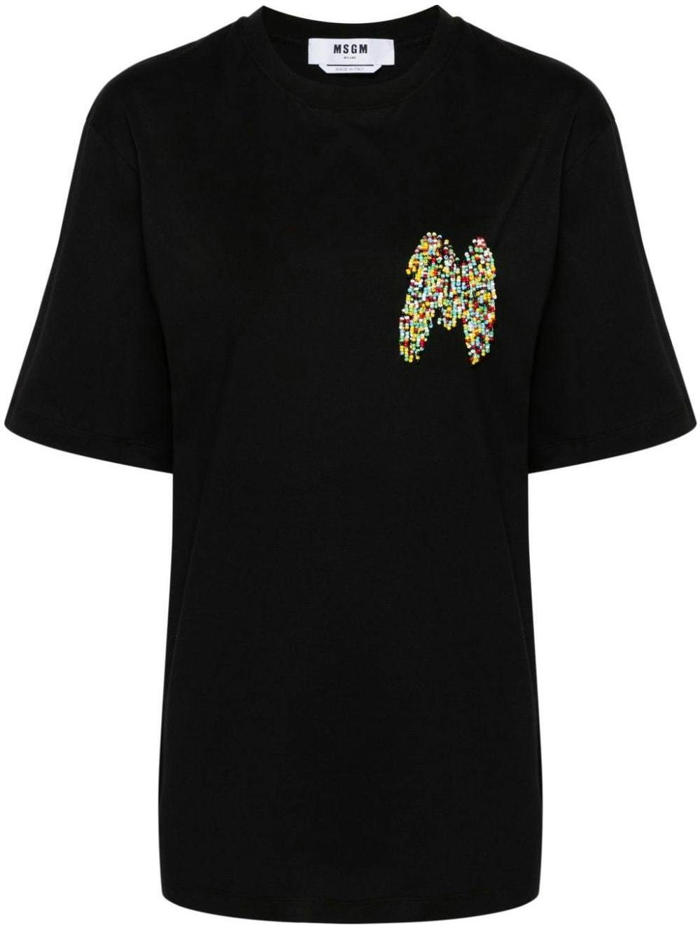 women-msgm-black-short-sleeve-t-shirt-with-beaded-logo-3642-mdm-103247002-black
