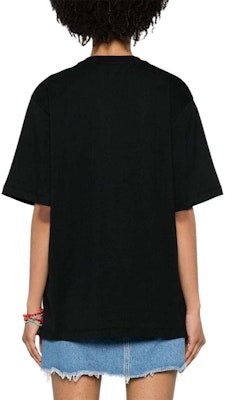 (W) MSGM Baju-T Hitam Lengan Pendek dengan Logo Manik. 3642MDM103247002-BLACK Shop (W) MSGM Baju-T Hitam Lengan Pendek dengan Logo Manik. 3642MDM103247002-BLACK