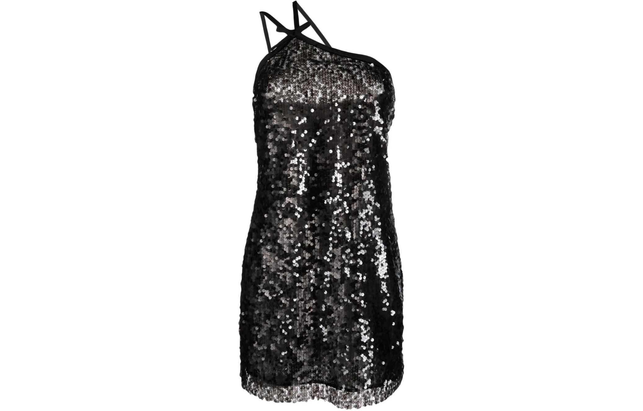 (Women) MSGM  Black Sleeveless Midi Tulle Dress with Sequin Embellishments 3641MDA49247122-BLACK