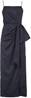 (Women) MSGM Black Striped Pleated Slip Long Slim Dress. 3641MDA31247117-89 (Women) MSGM Black Striped Pleated Slip Long Slim Dress. 3641MDA31247117-89