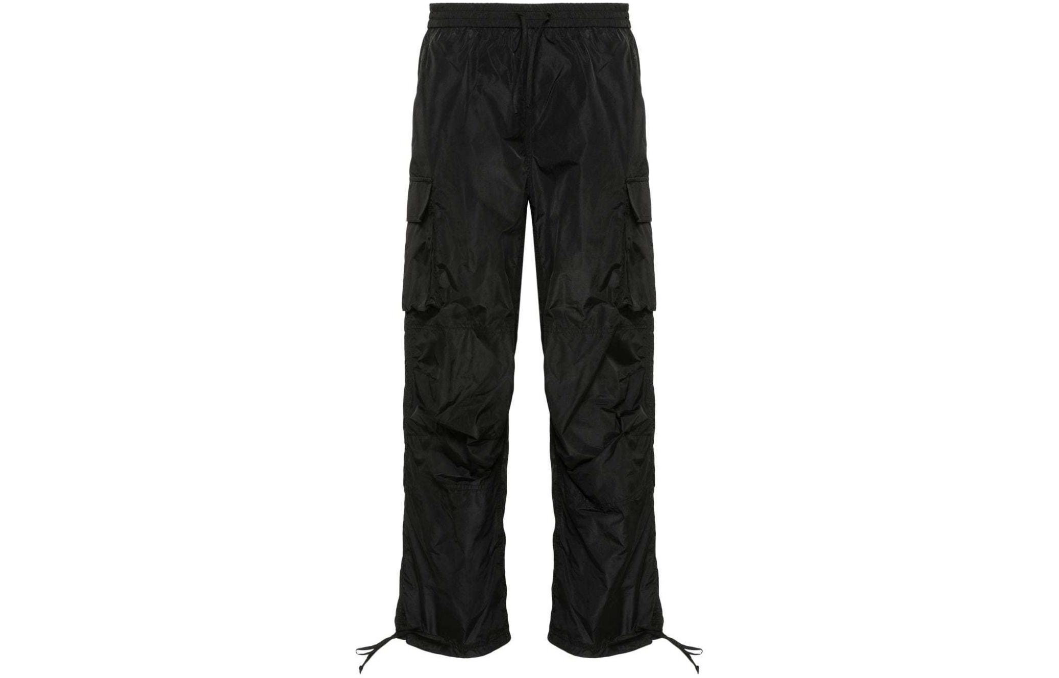 (Women) MSGM  Black Textured Cargo Pants with Ruched Detailing. 3641MDP19247109-99