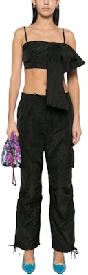 (W) MSGM 블랙 텍스처 카고 팬츠 루즈 디테일. 3641MDP19247109-99 Lookbook (W) MSGM 블랙 텍스처 카고 팬츠 루즈 디테일. 3641MDP19247109-99