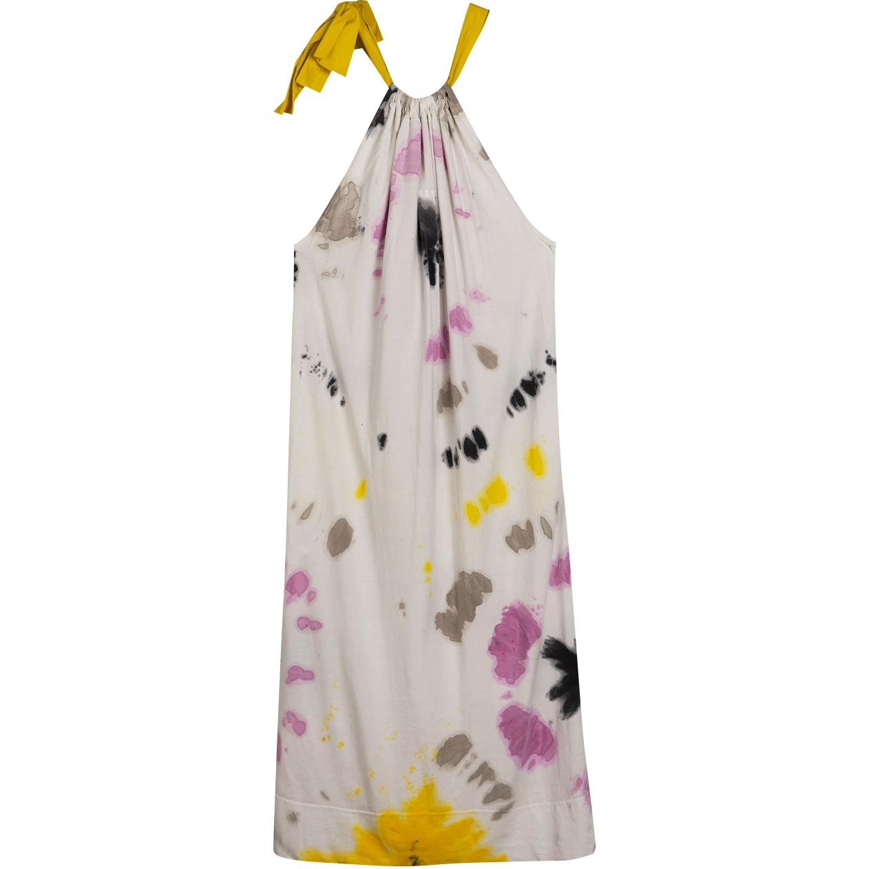 Order (W) MSGM Gaun Kasual Ruched dengan Tali Multicolor/Pink. 3042MDA16921749412