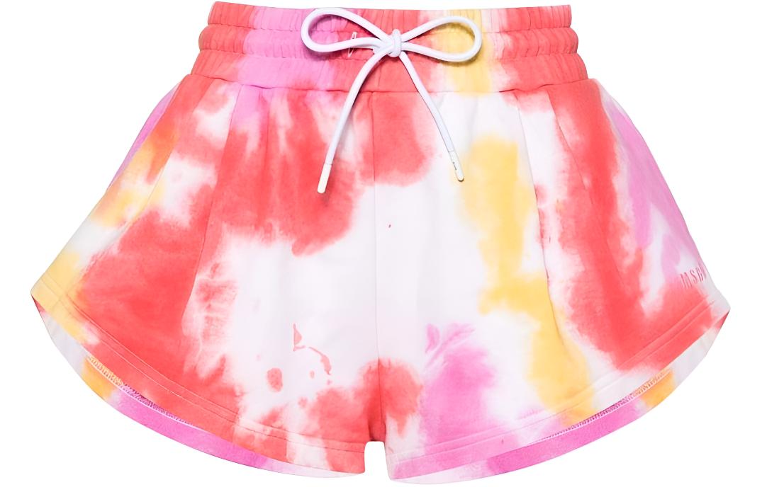 (Women) MSGM  Colorful Logo Embroidered Knit Texture Casual Shorts 3641MDB71247289-03