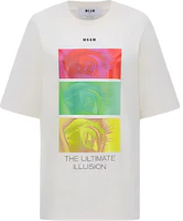 (Women) MSGM Crewneck Printed Cotton T-Shirt Beige 3542MDM106-237798-02 (Women) MSGM Crewneck Printed Cotton T-Shirt Beige 3542MDM106-237798-02