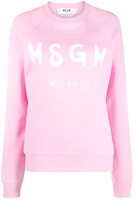 (Women) MSGM Crewneck Sweatshirt Pink with Large Logo Print. 2000MDM513200000-12 (Women) MSGM Crewneck Sweatshirt Pink with Large Logo Print. 2000MDM513200000-12