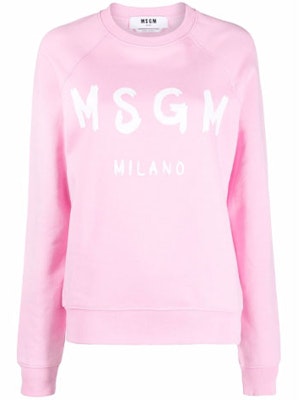 (W) MSGM 크루넥 스웨트셔츠 핑크 대형 로고 프린트. 2000MDM513200000-12 Order (W) MSGM 크루넥 스웨트셔츠 핑크 대형 로고 프린트. 2000MDM513200000-12