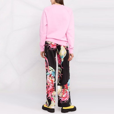 (W) MSGM 크루넥 스웨트셔츠 핑크 대형 로고 프린트. 2000MDM513200000-12 Shop (W) MSGM 크루넥 스웨트셔츠 핑크 대형 로고 프린트. 2000MDM513200000-12