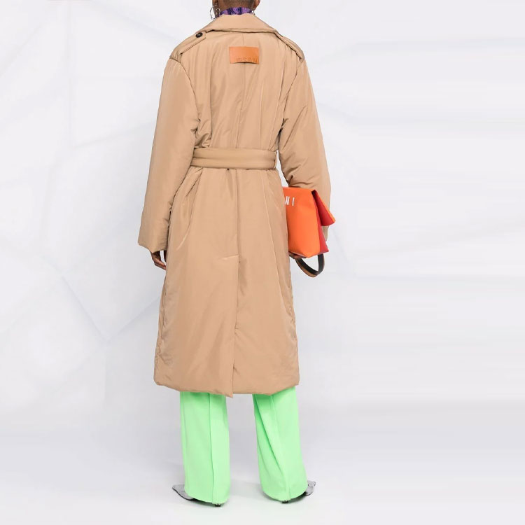 Shop (W) MSGM 더블 브레스트 패딩 코트 카멜 컬러 3141MDC04-217610-24