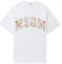 Order (W) MSGM Baju-T Putih Oversized Cetakan Bunga Hem Bergaris 3642MDM91247002