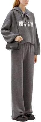 (W) MSGM Sudadera Gris de Punto con Diseño de Letras Bordadas. 3741MDM218247790-GREY Purchase (W) MSGM Sudadera Gris de Punto con Diseño de Letras Bordadas. 3741MDM218247790-GREY