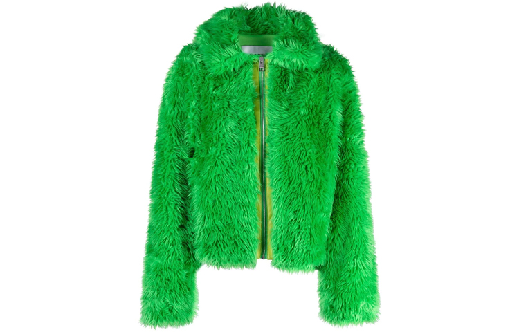 Order (W) Chaqueta Verde de Cuero Sintético con Cremallera y Forro de Pelo Sintético MSGM. 3142MDH101217805-36