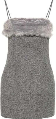 (W) MSGM 그레이 인조 퍼 트림 믹스드 이펙트 슬립 드레스. 3742MDA13X247806-BLACK Order (W) MSGM 그레이 인조 퍼 트림 믹스드 이펙트 슬립 드레스. 3742MDA13X247806-BLACK