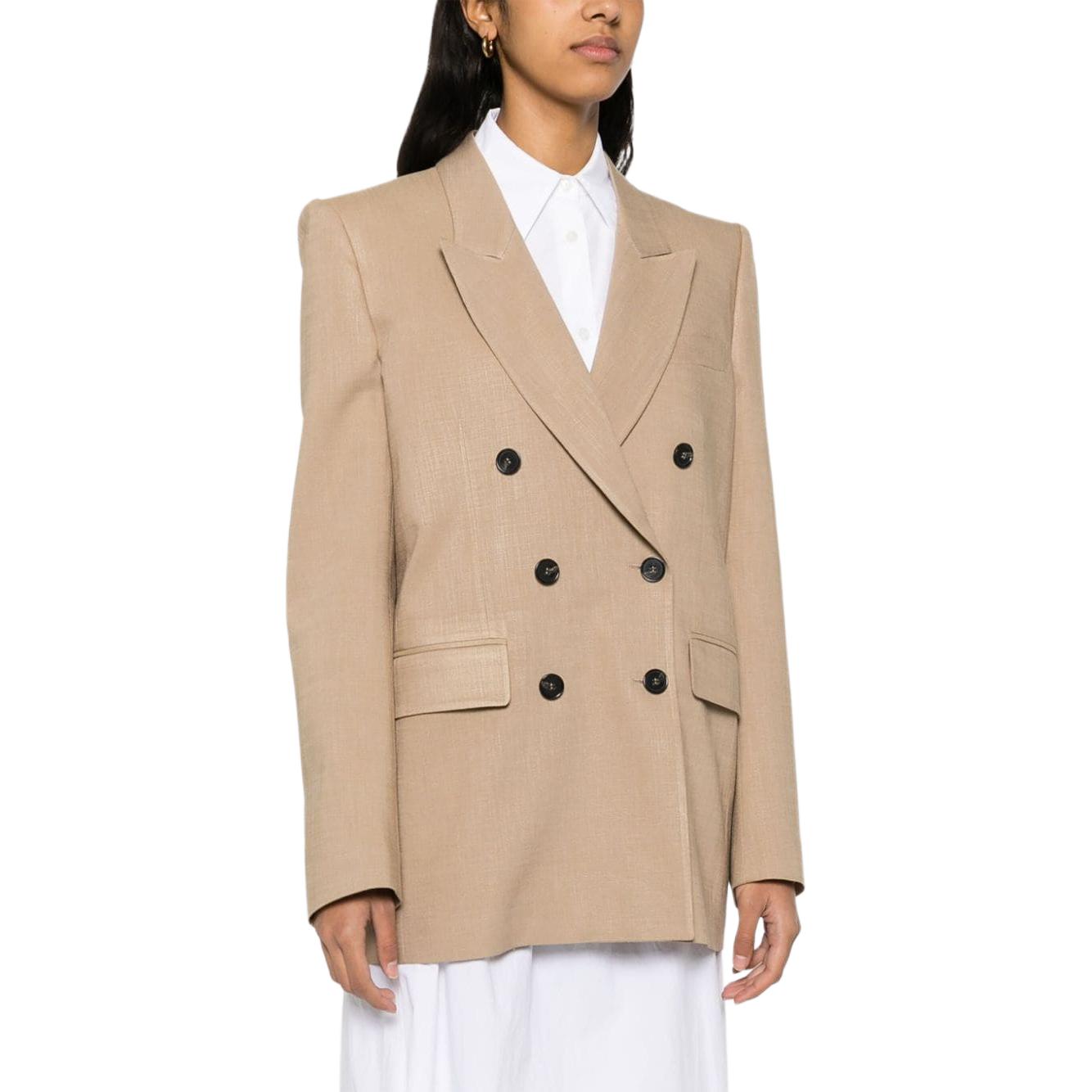 Purchase (W) MSGM 연한 갈색 텍스처 더블브레스티드 블레이저 3641MDG09Y247010-23