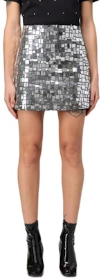 (W) Falda Mini Plateada Metálica MSGM con Cierre de Cremallera. 3542MDD184X-237965-90 Buy (W) Falda Mini Plateada Metálica MSGM con Cierre de Cremallera. 3542MDD184X-237965-90