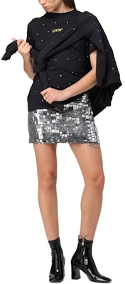 (W) Falda Mini Plateada Metálica MSGM con Cierre de Cremallera. 3542MDD184X-237965-90 Shop (W) Falda Mini Plateada Metálica MSGM con Cierre de Cremallera. 3542MDD184X-237965-90