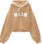 Buy (W) MSGM 로고 자수 오버사이즈 니트 후드티 라이트 브라운. 3741MDM218247790-BROWN