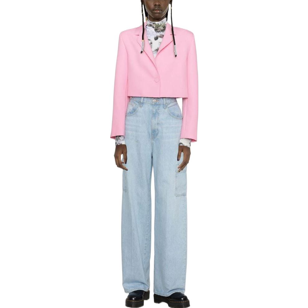 Lookbook (W) MSGM Blazer Cropped Rosa Manga Larga Colección Otoño Invierno 2022. 3341MDG1422761212