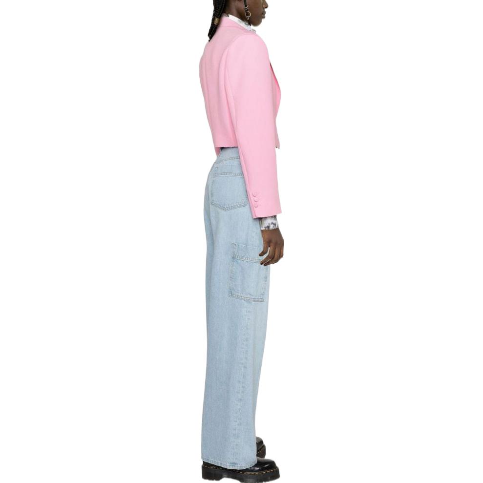 Purchase (W) MSGM Blazer Cropped Rosa Manga Larga Colección Otoño Invierno 2022. 3341MDG1422761212