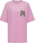 Order (W) MSGM Merah Jambu T-Shirt Lengan Pendek Logo Manik & Sulam SS24. 3642MDM103-247002-Pink