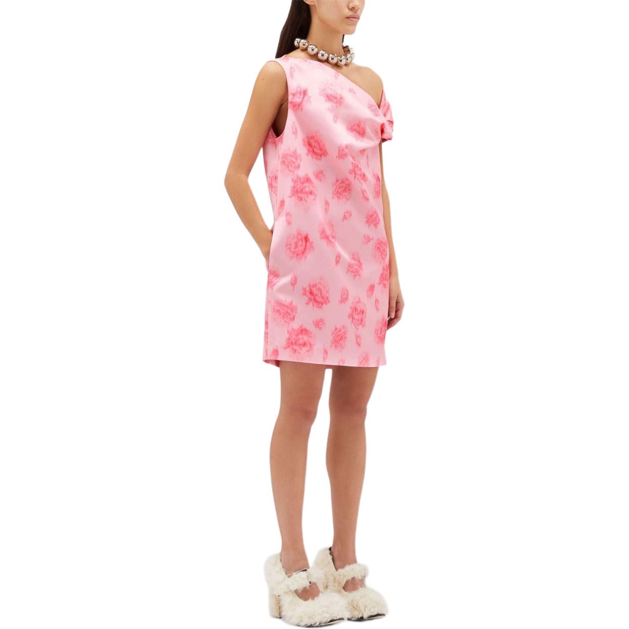 Purchase (W) MSGM 핑크 플로럴 프린트 민소매 플리츠 디테일 원피스. 3742MDA30A247851-PINK