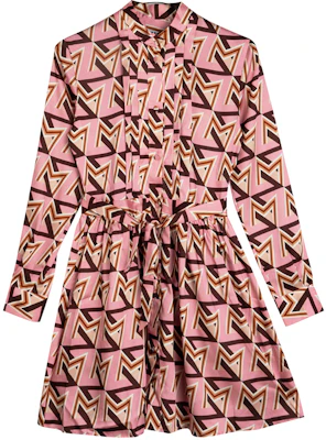 (Women) MSGM Pink Geometric Print Button Long-Sleeve Dress. 2941MDA13C-207696-12 Buy (Women) MSGM Pink Geometric Print Button Long-Sleeve Dress. 2941MDA13C-207696-12