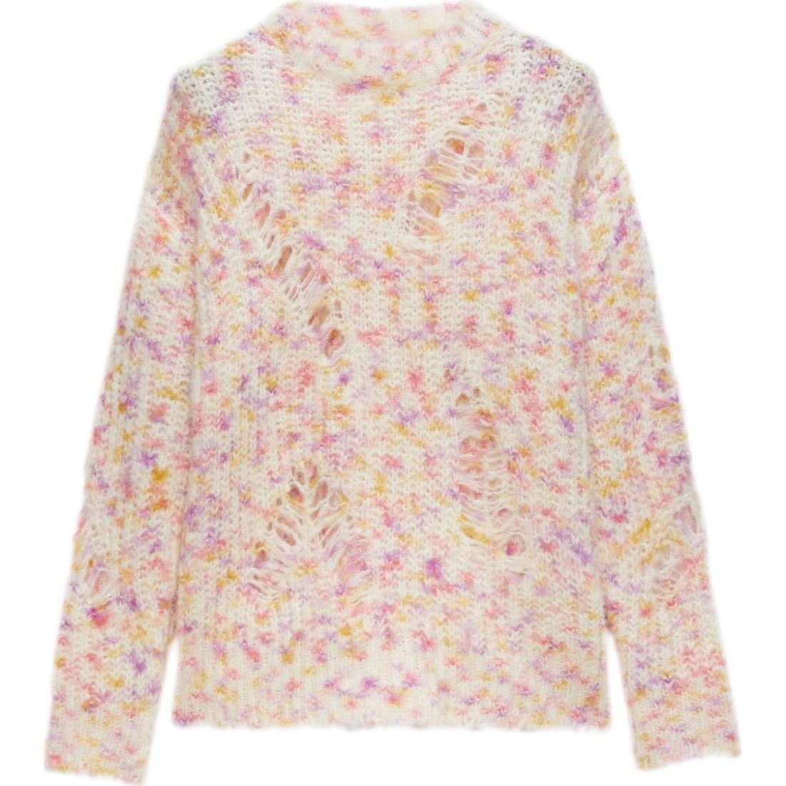 Order (W) MSGM 粉色镂空细节落肩设计针织毛衣。 3741MDM210247785-PINK