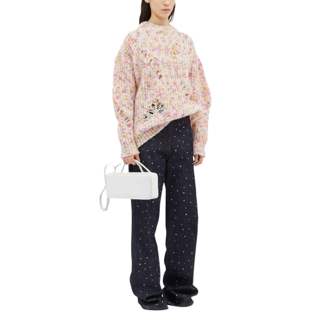 Purchase (W) MSGM 粉色镂空细节落肩设计针织毛衣。 3741MDM210247785-PINK