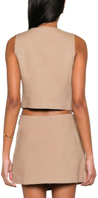 (W) MSGM 핑크 솔리드 V넥 버튼 프론트 베스트. 3641MDW02Y24701023 Lookbook (W) MSGM 핑크 솔리드 V넥 버튼 프론트 베스트. 3641MDW02Y24701023