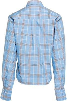 (W) Kemeja Lengan Panjang MSGM Kotak dengan Detail Tali Biru Muda 3642MDE04247310-BLUE Lookbook (W) Kemeja Lengan Panjang MSGM Kotak dengan Detail Tali Biru Muda 3642MDE04247310-BLUE